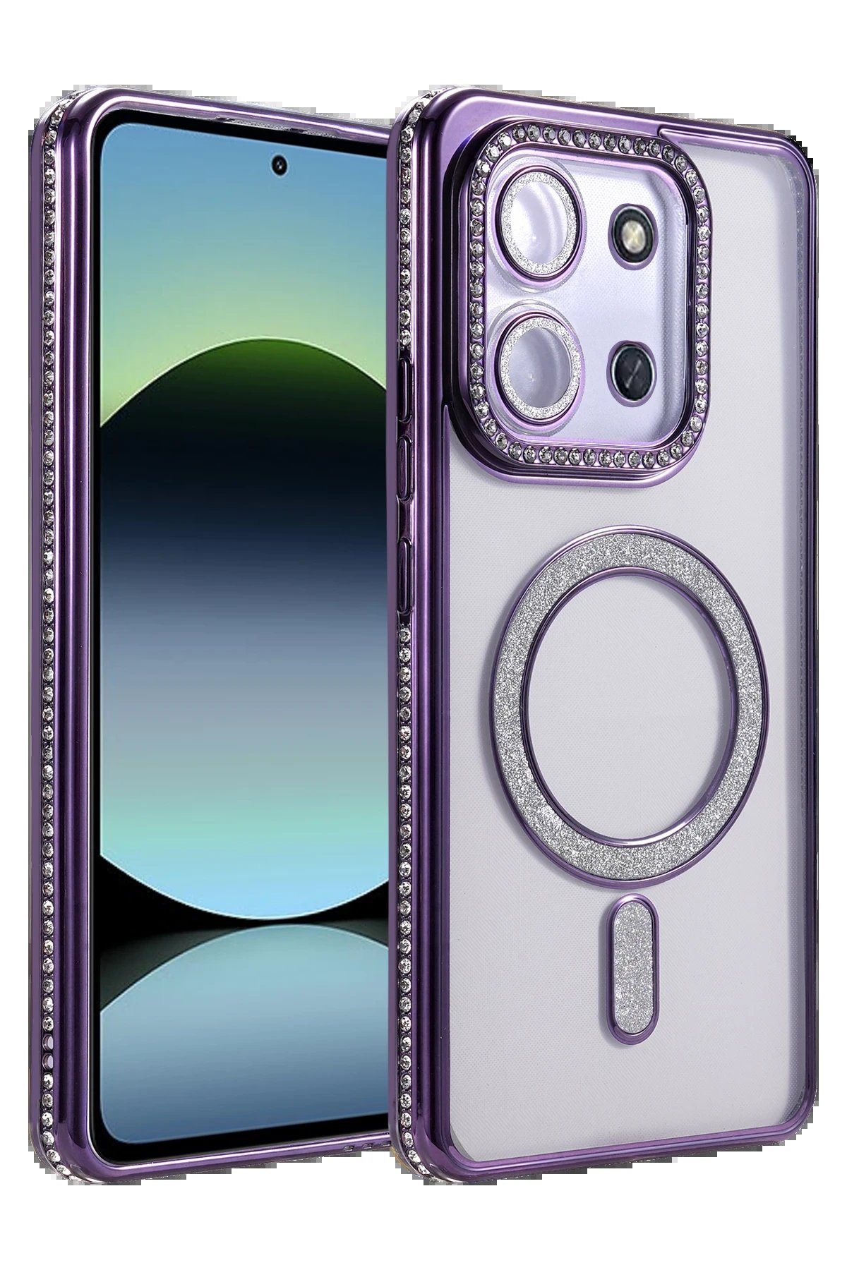 Xiaomi Redmi 15C 4G Joke Simli Magneticsafe Kılıf - Derin Mor-(5796)