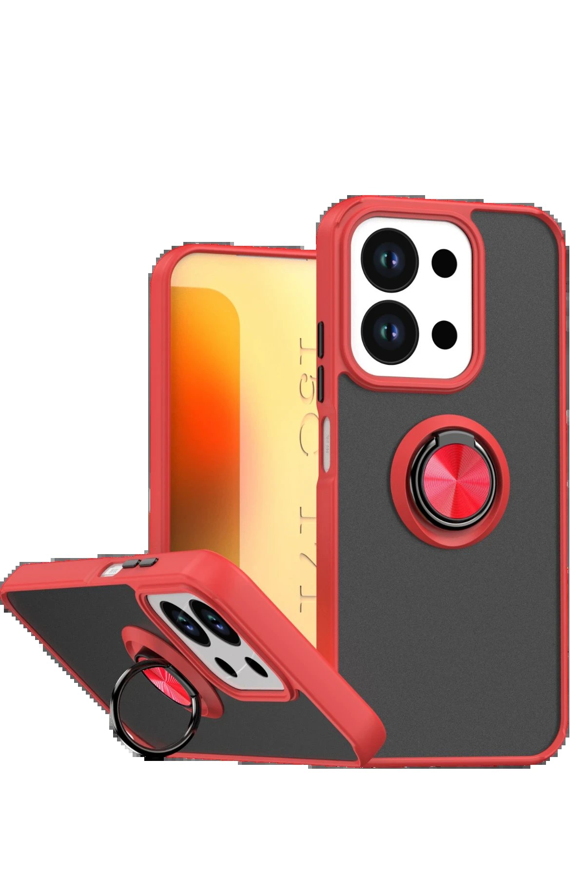 Xiaomi Redmi 15C 4G Montreal Yüzüklü Silikon Kapak - Kırmızı-(5796)