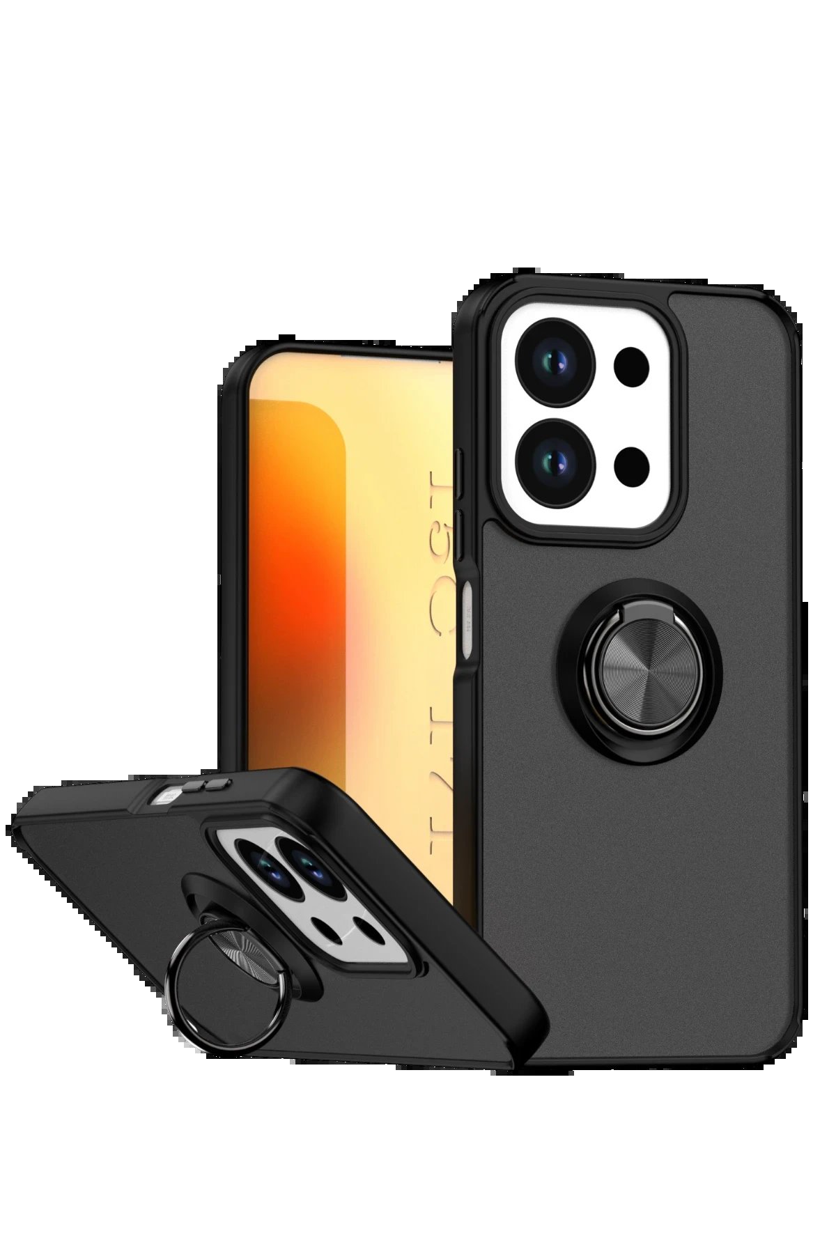 Xiaomi Redmi 15C 4G Montreal Yüzüklü Silikon Kapak - Siyah-(5796)