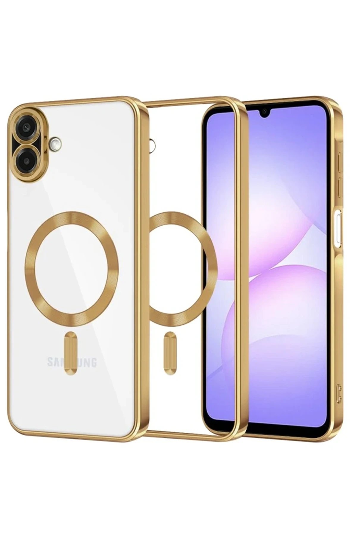 Samsung Galaxy A07 Kross Magneticsafe Kapak - Gold-(5796)