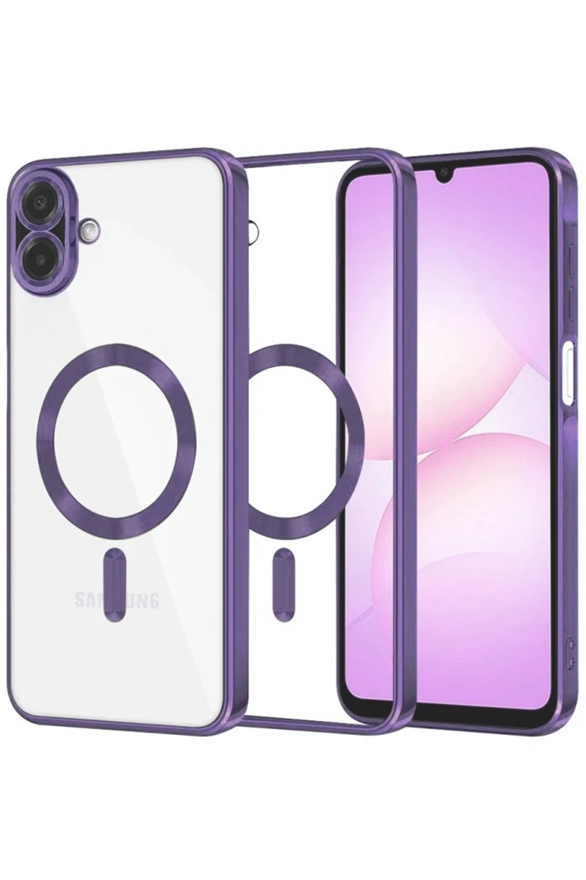 Samsung Galaxy A07 Kross Magneticsafe Kapak - Mor-(5796)