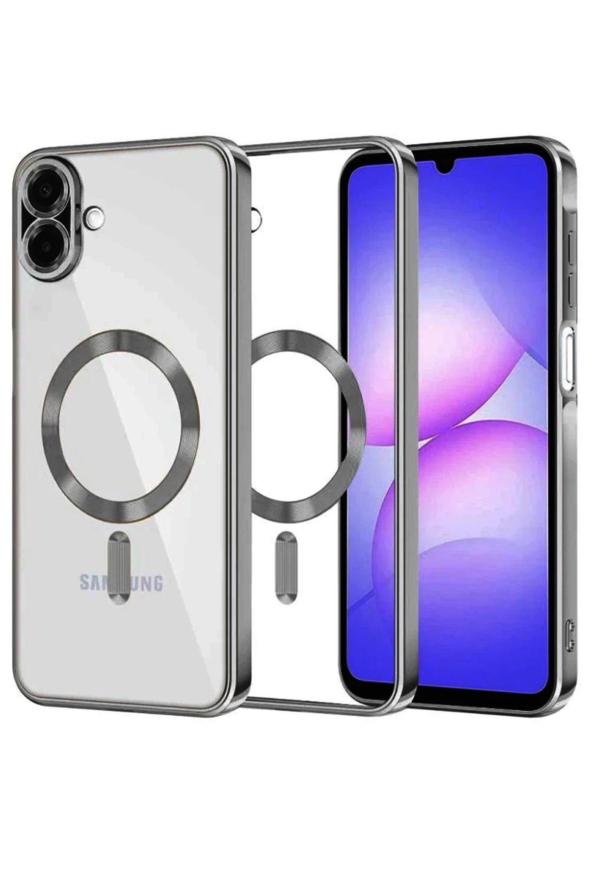 Samsung Galaxy A07 Kross Magneticsafe Kapak - Titan Gri-(5796)