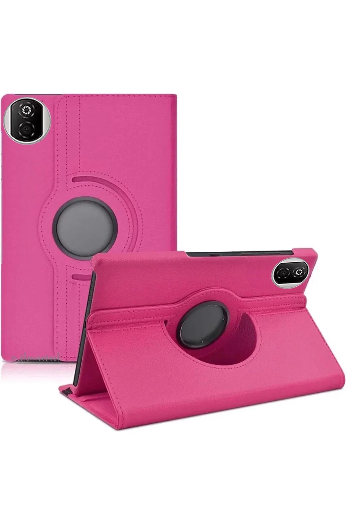 Huawei Honor Pad X7 360 Tablet Deri Kılıf - Pembe-(5796)