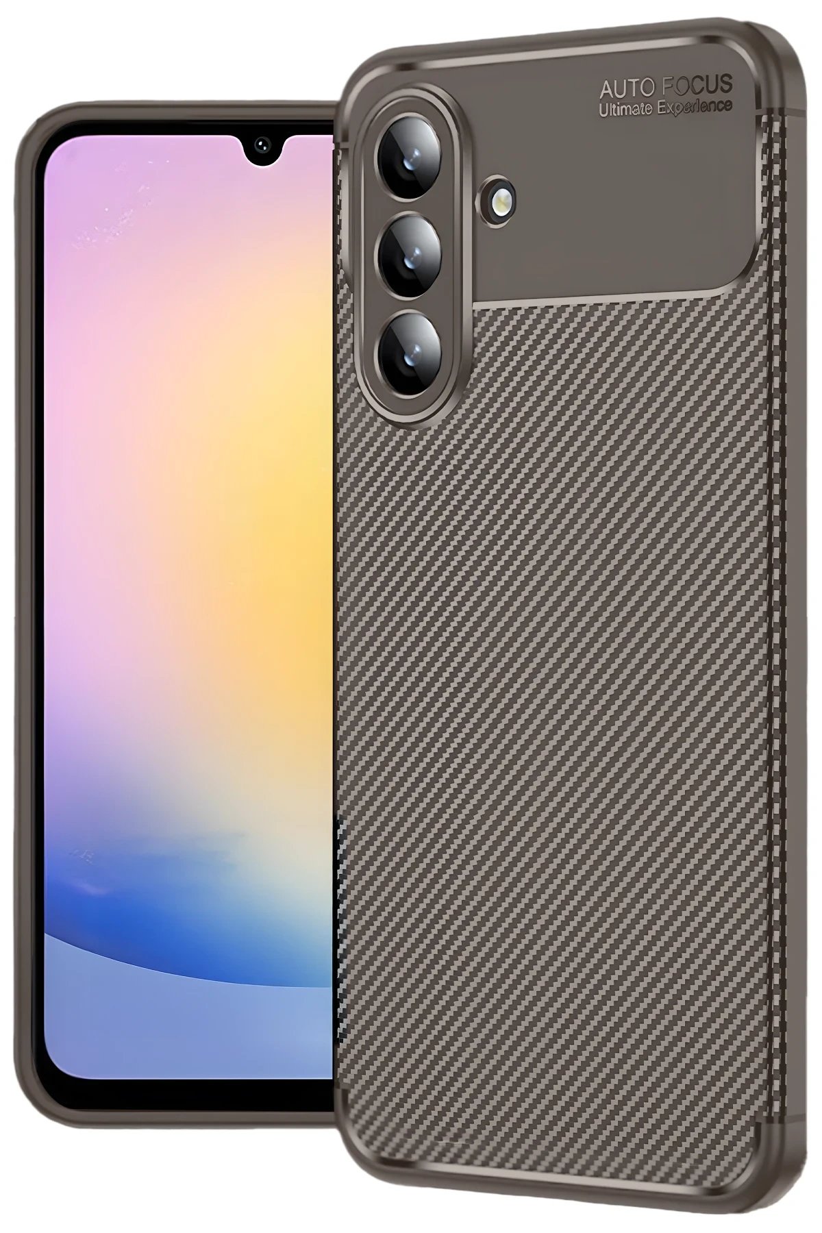 Samsung Galaxy A17 5G Auto Focus Karbon Kapak - Kahverengi-(5796)