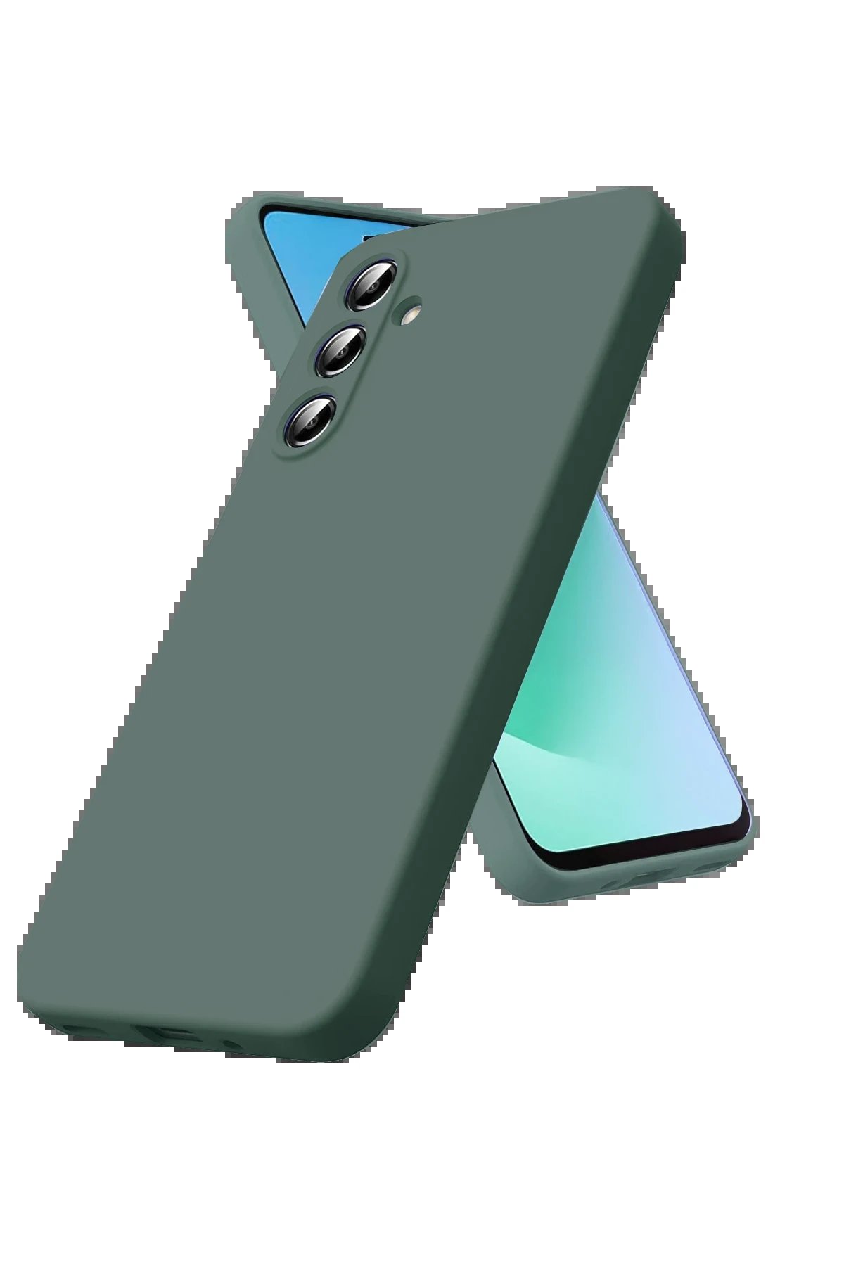 Samsung Galaxy A17 5G Nano içi Kadife Silikon - Koyu Yeşil-(5796)