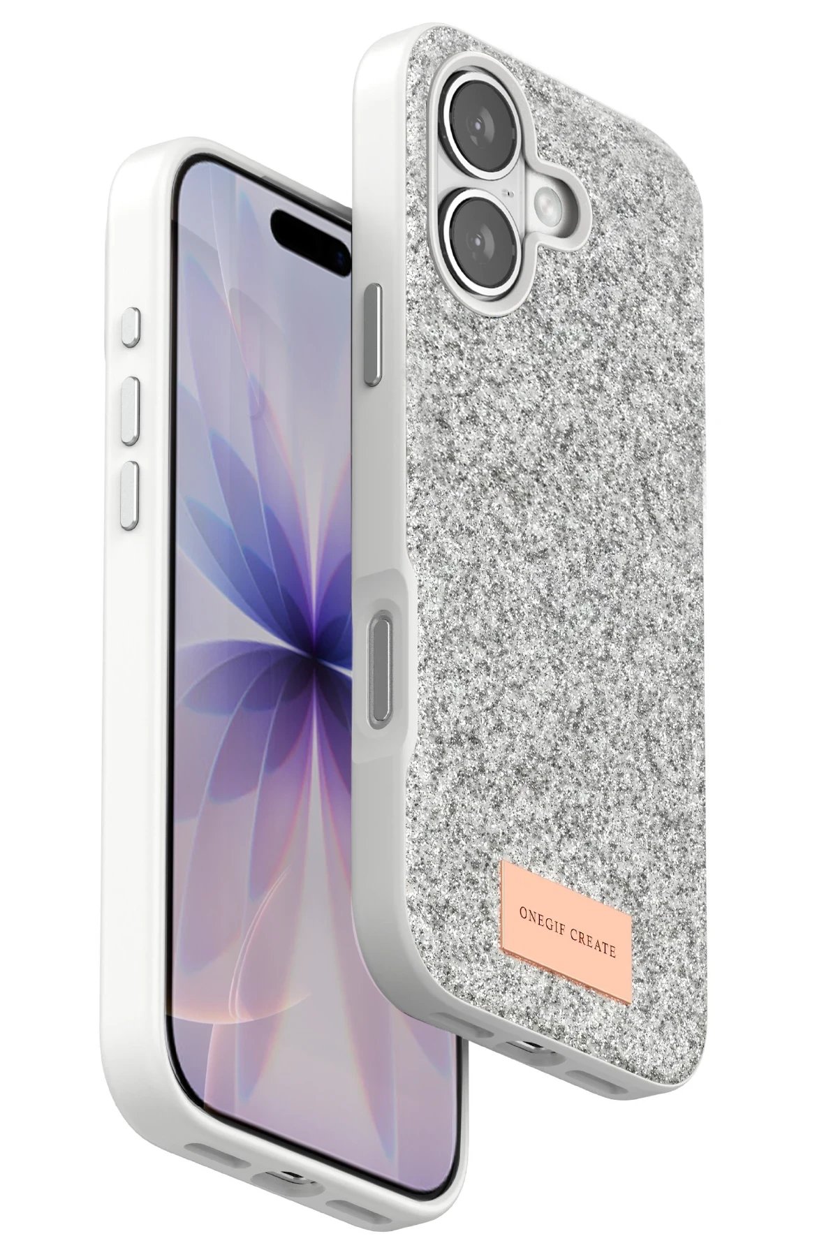 Apple iPhone 17 Bright Simli Kapak - Beyaz-(5796)