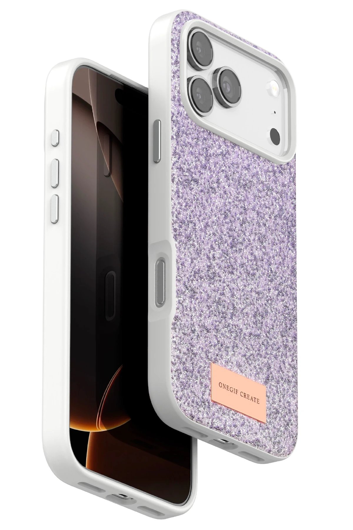 Apple iPhone 17 Pro Max Bright Simli Kapak - Lila-(5796)