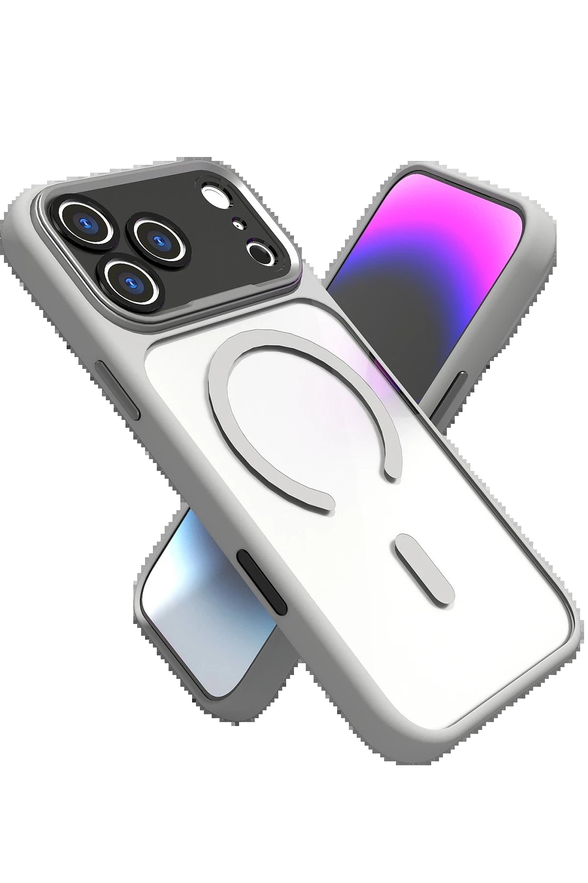 Apple iPhone 17 Pro Hazar Magsafe Kapak - Gri-(5796)