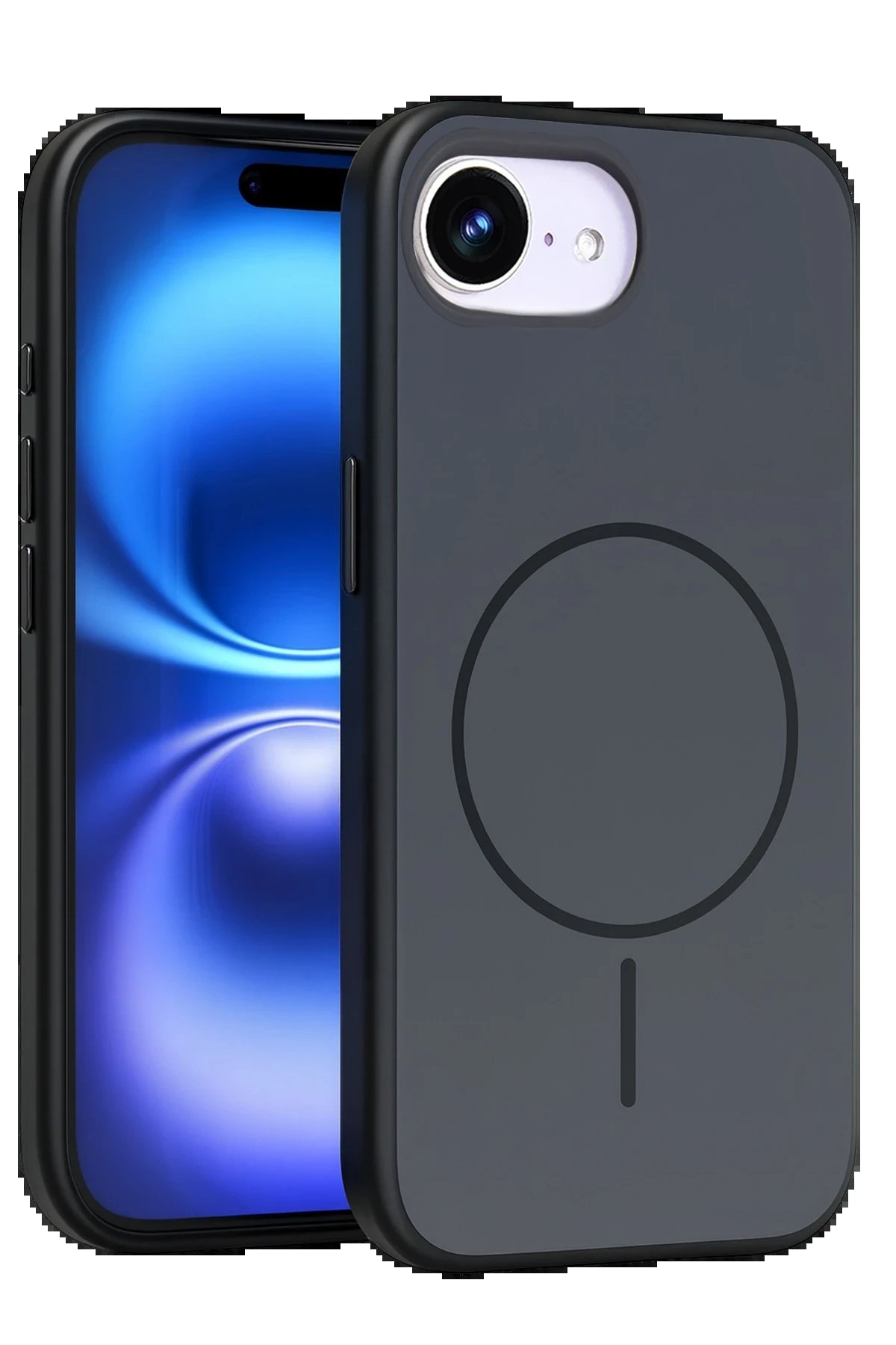 Apple iPhone 16E Neva Magsafe Kapak - Siyah-(5796)