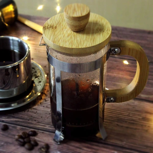 Ahşap Detaylı 350 Ml Cam French Press
