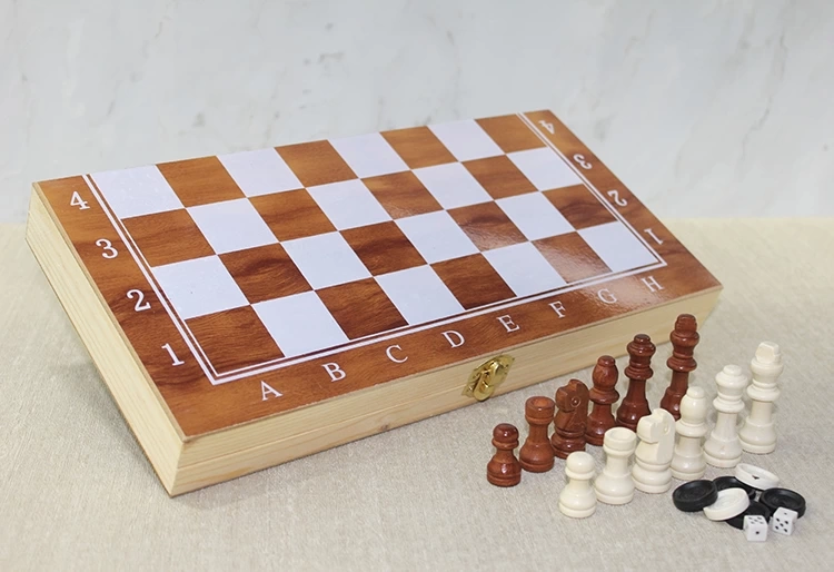 Ahşap Kutulu Satranç Ve Tavla Seti Alk4023