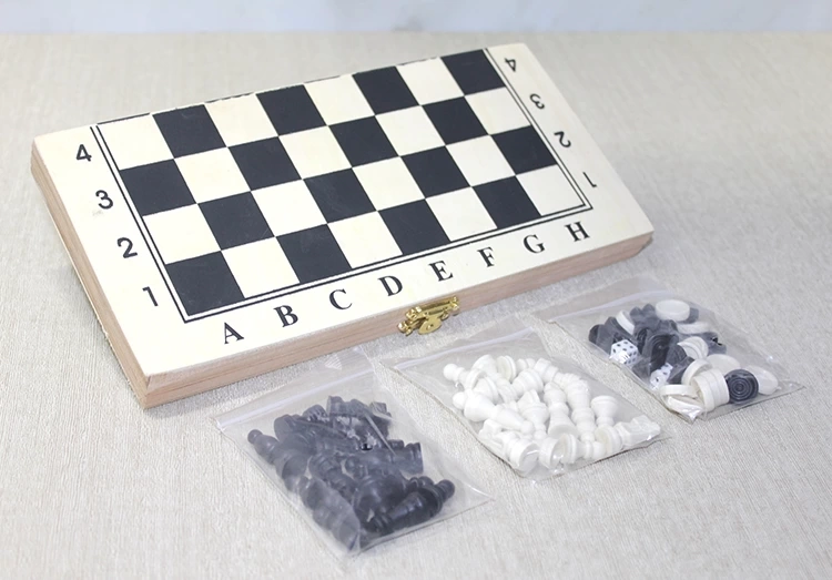 Ahşap Kutulu Satranç Ve Tavla Seti Alk4025