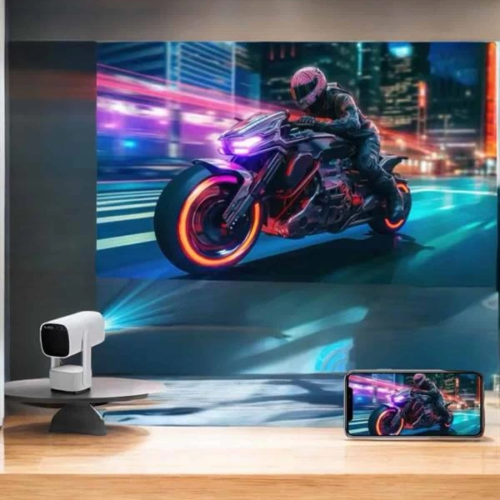 Akıllı Projeksiyon Powerbankli Taşınabilir Sinema Projektörü 4k HD Kaliteli