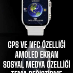 Akıllı Saat Android ve İOS Uyumlu NFC Ve GPS Özelliği Arama Cevaplayan