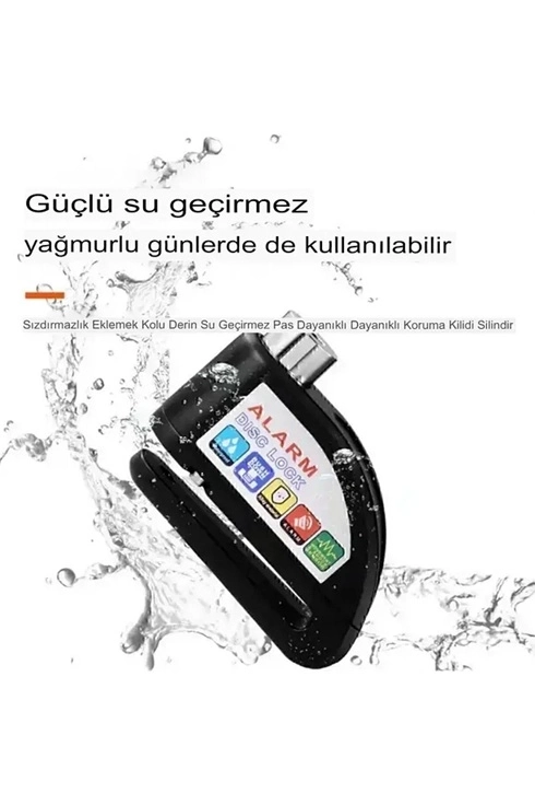 Alarmlı Disk Kilidi Motorsiklet Scooter Bisiklet Sesli Alarm 110 Desibel Yüksek Ses - Görsel 3