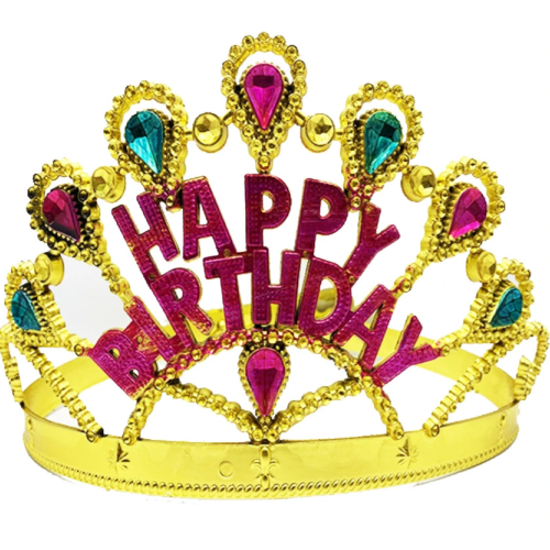 Altın Renk Happy Birthday Doğum Günü Tacı