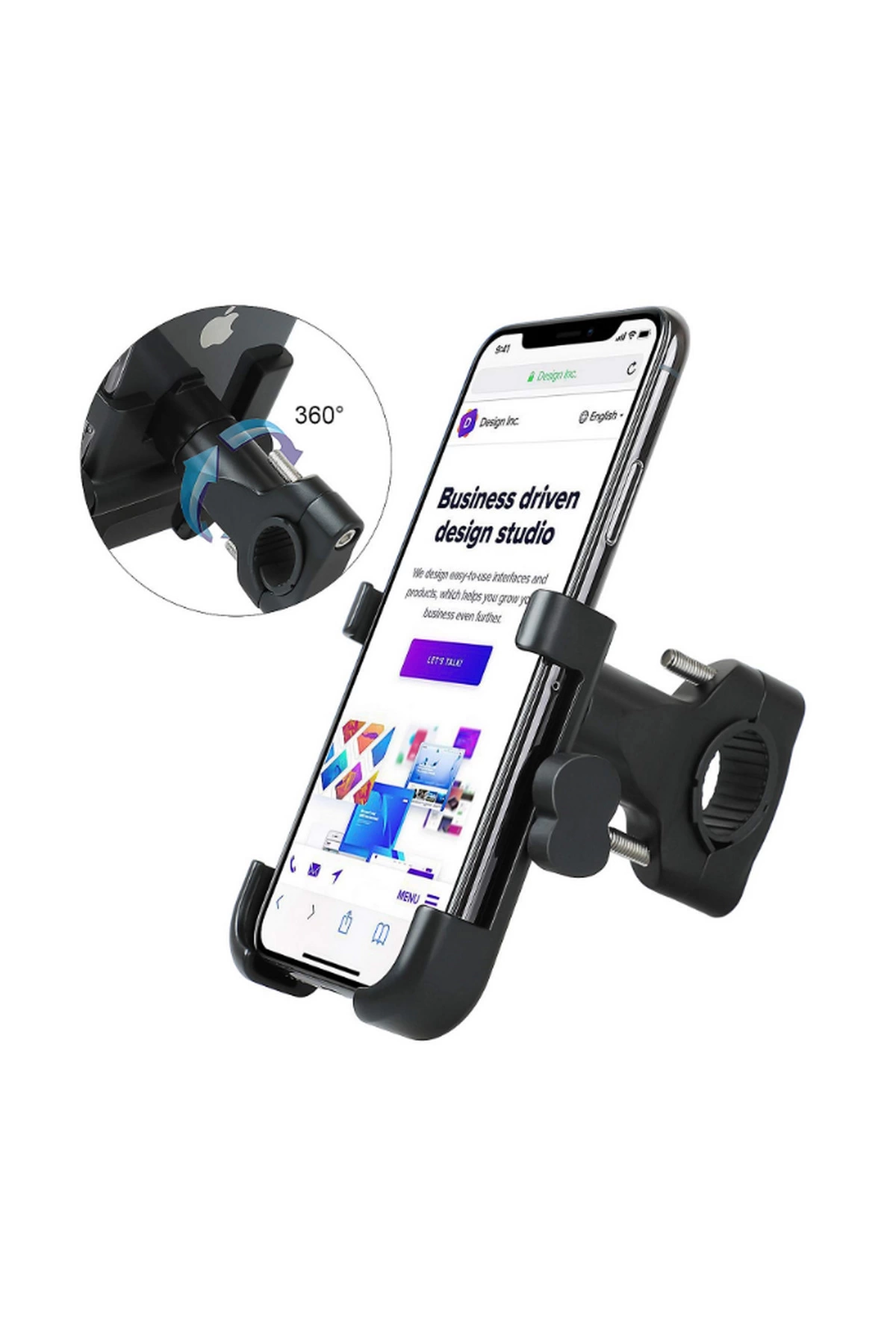 Alüminyum Gövdeli Metal Gidon Bağlantılı Motosiklet Telefon Tutucu 7 İnç Xl