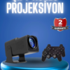 Android Projeksiyon Siyah Taşınabilir Sinema Projektörü 4k 1080p Ev Sineması Bluetooth
