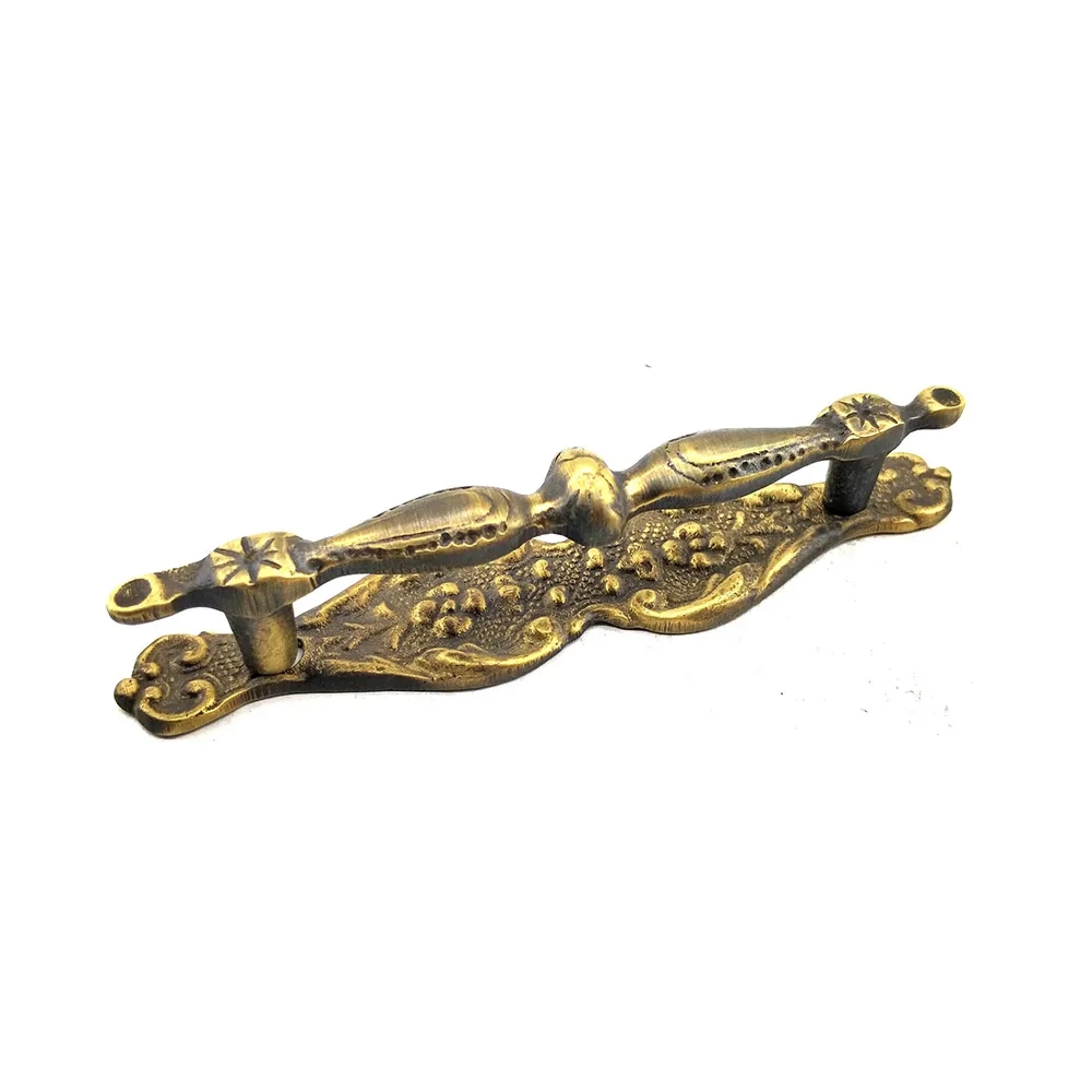 Antika Tarz Dekoratif Pirinç Aynalı Mobilya Çekmece Kulbu - 23x115mm