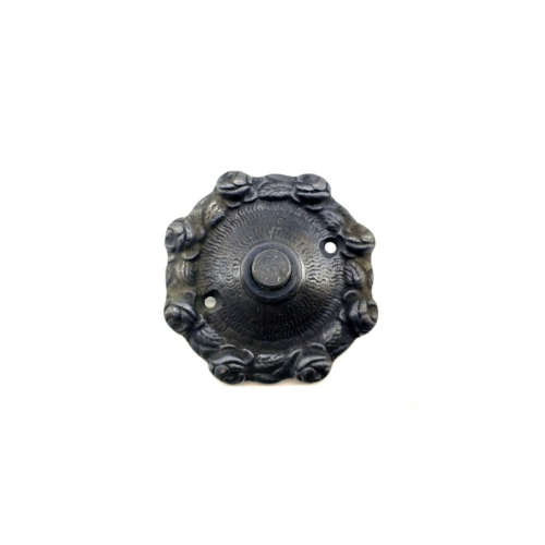 Antika Tarz Dekoratif Pirinç Güllü Kapı Zili - 75mm