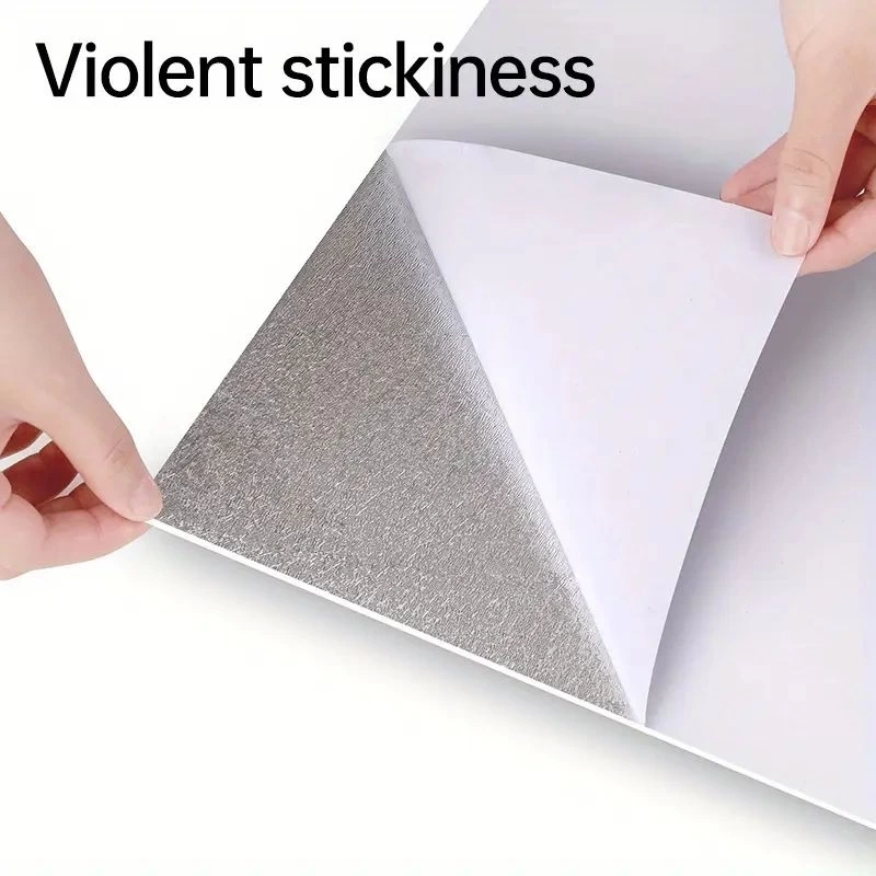 Beyaz Mermer Desenli Alüminyum Plastik Duvar Sticker (30*30) - Görsel 3