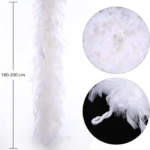 Beyaz Renk Kabarık Kalın Otriş Boa Tüy 6 cm Genişlik 180-200 cm Uzunluk
