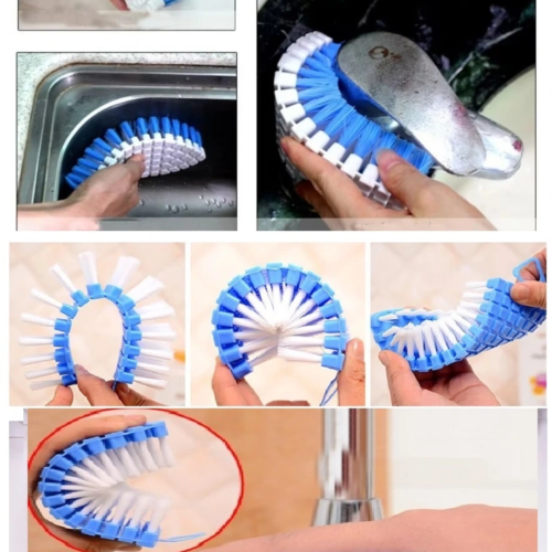 Bükülebilir  Esnek Kenar Köşe Lavabo Temizleme Fırçası Banyo Mutfak Fırçası