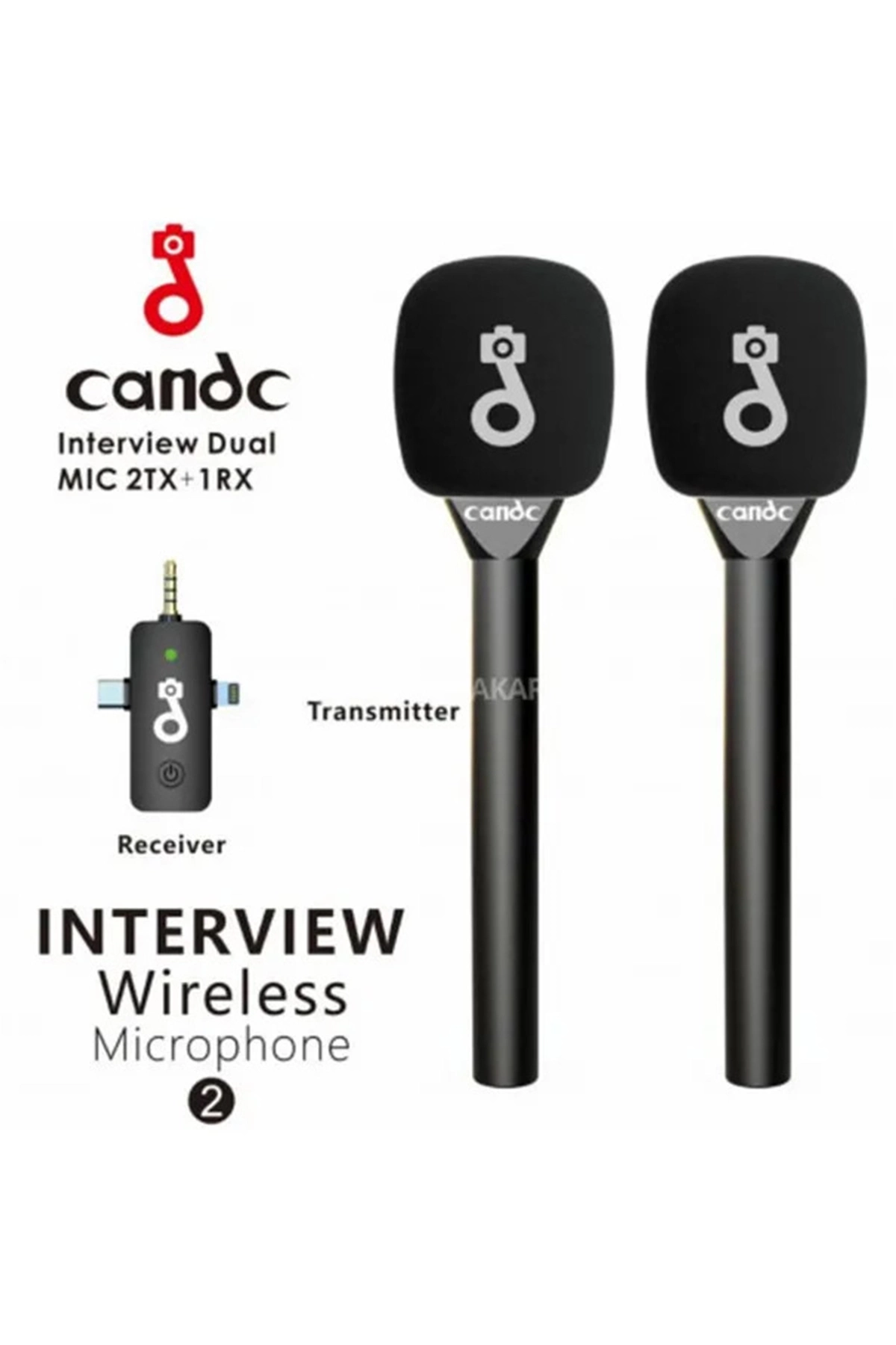 Çift Mikrofonlu Profosyonel Kablosuz Yüksek Kaliteli Ses Kaydı Röportaj Mikrofonu