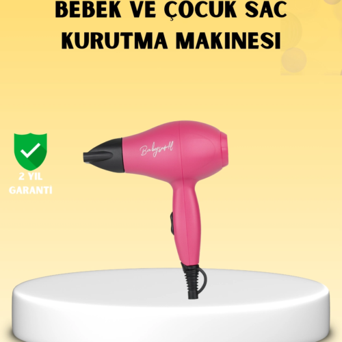 Çocuklara Özel Mini Fön Makinesi – 500/1000W Güç – Düşük Gürültü