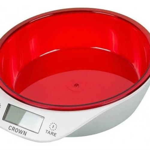 Crown Dijital Lüks Kefeli Mutfak Terazisi 5 Kg Çıkarılabilir Ölçü Kabı Terazi Tartı Gram