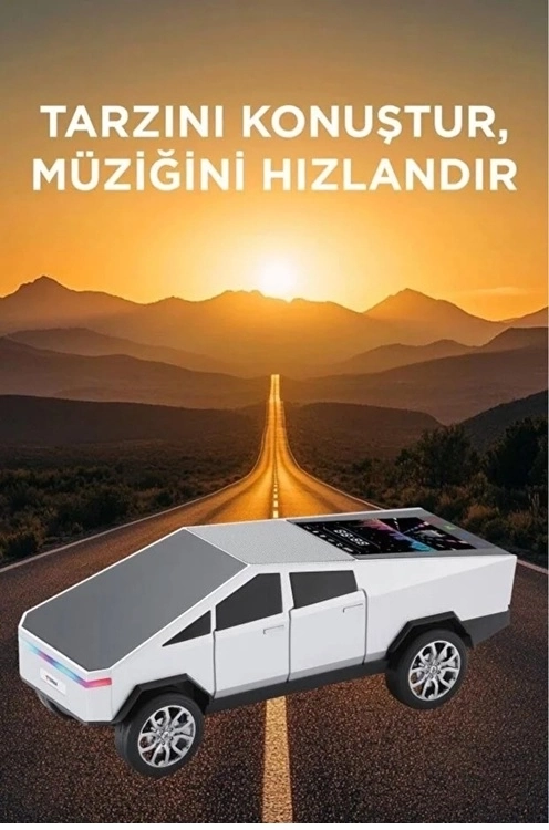 D68 Cyber Model Araba Tasarımlı Bluetooth Hoparlör 15w Güçlü Ses Rgb Led /tws/usb Beyaz - Görsel 3