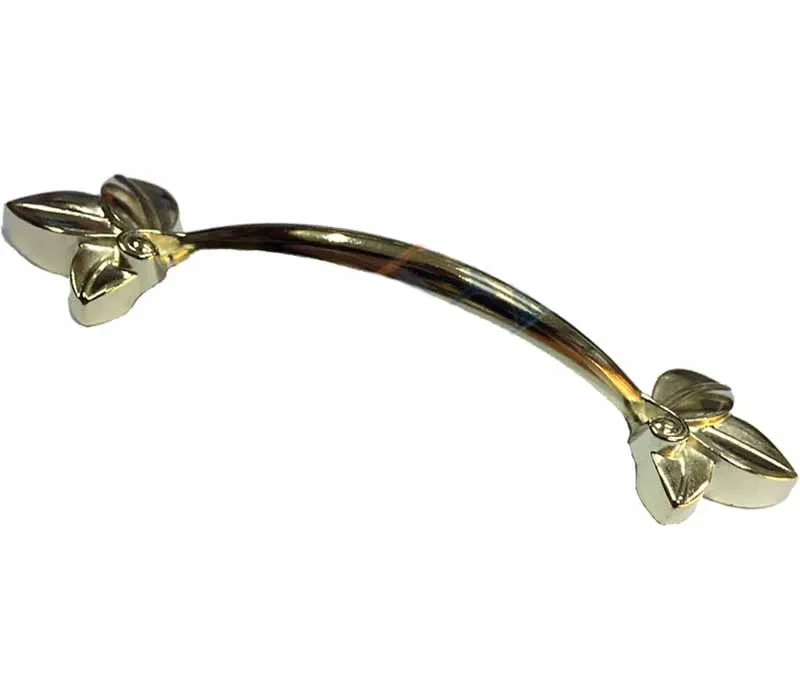 Dekoratif Zamak Yaprak Kulp - 96mm