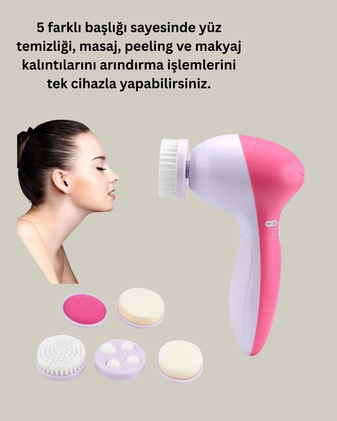 Derin Temizleme Ve Masaj Icin 5 Baslikli Yuz Cilt Bakim Aleti 213912444 Sw1080sh1350 700x875 Derin Temizleme ve Masaj İçin 5 Başlıklı Yüz Cilt Bakım Aleti najmaddin.com 2 hız ayarı bulunan bu cihaz ile cildinize dilediğiniz yoğunlukta bakım yapabilirsiniz. Düzenli kullanımda ince çizgilerin azalmasına