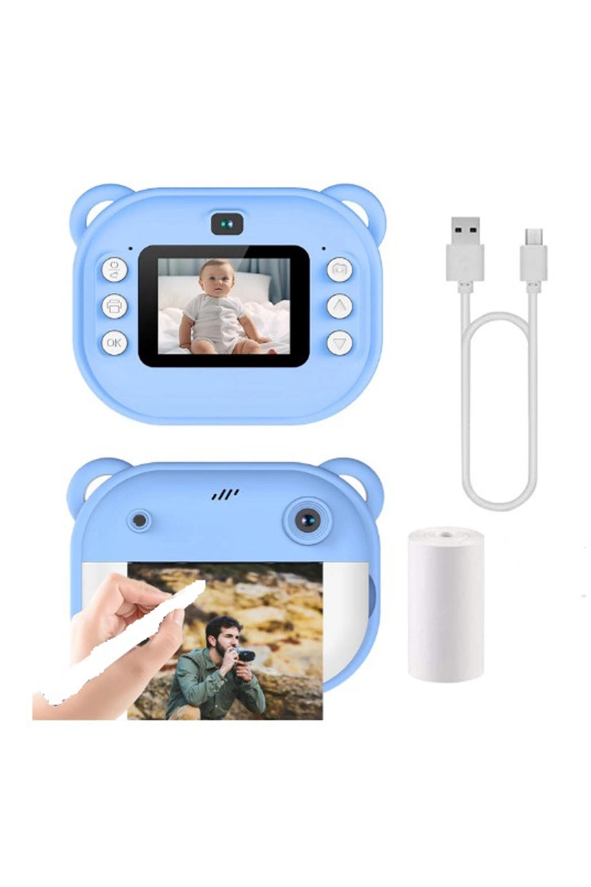 Dijital Video Kayıt Fotoğraf Çocuk Kamerası Anlık Termal Resim Kağıt Baskılı