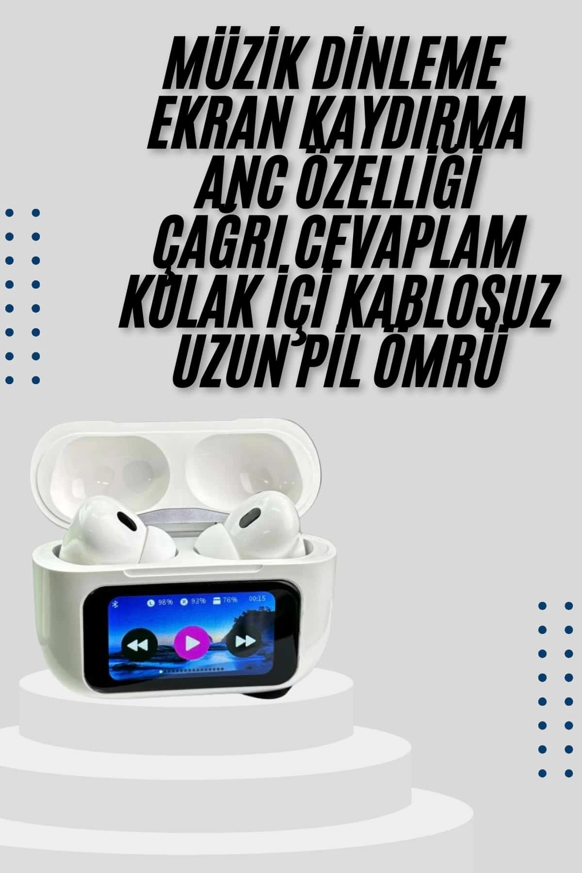 Dokunmatik Ekranli Air Pro 2 Anc Kulaklik Kablosuz Cok Fonksiyonlu 240514681 Sw1200sh1800 700x1050 Dokunmatik Ekranlı Air Pro 2 ANC Kulaklık Kablosuz Çok Fonksiyonlu najmaddin.com Yenilikçi OLED Ekran: Dokunmatik OLED ekranıyla hem estetik hem de işlevselliği bir arada sunar. Anlık kontrol parmaklarınızın ucunda.Otomatik Bağlantı & Pop-Up Özelliği: Kapağı açar açmaz cihazınıza otomatik olarak bağlanır