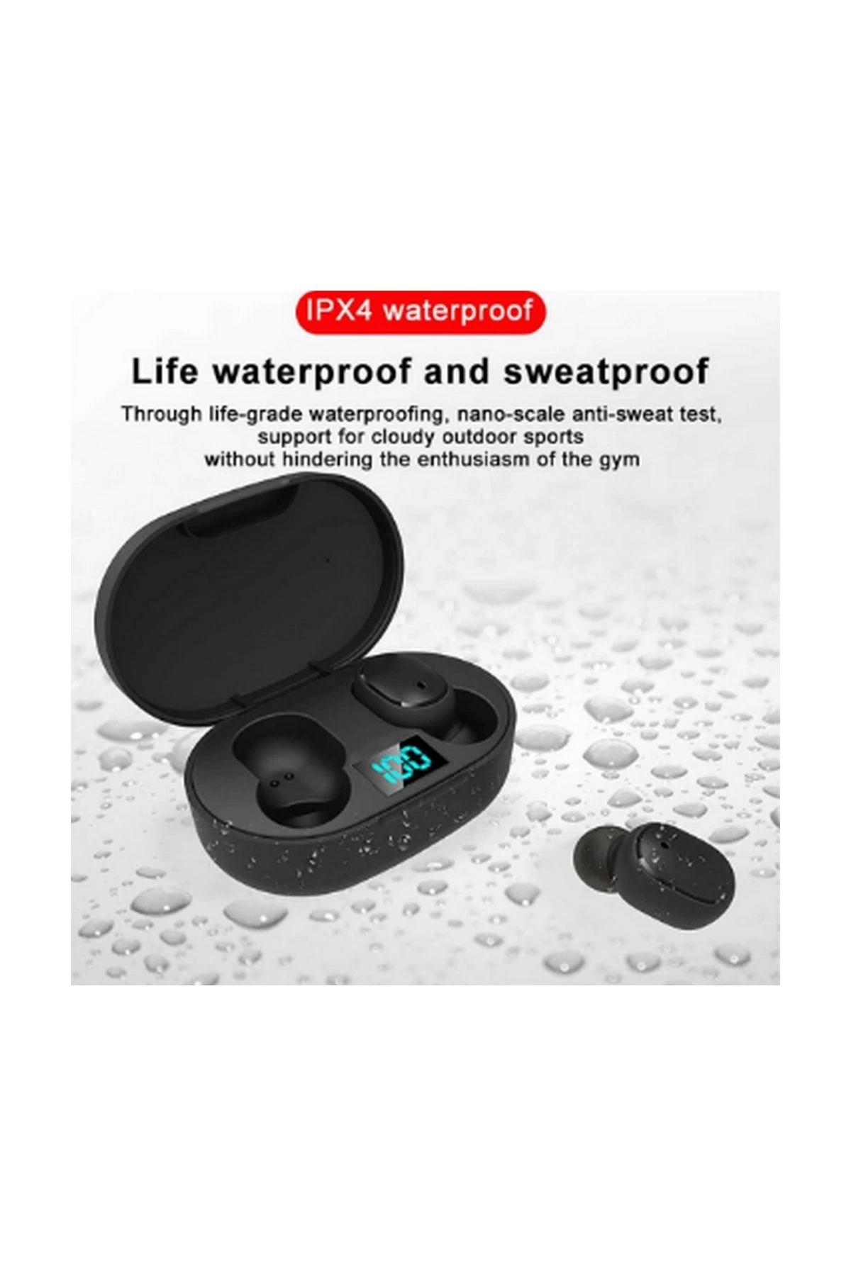 E6s Kablosuz Kulaklık Dijital Göstergeli Bluetooth Kulaklık 5.0 - Görsel 3