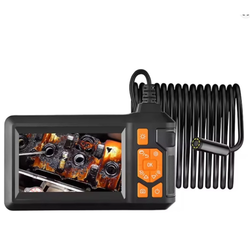 Ekranlı 3 Kameralı 10 Mt Hafıza Kart Destekli Sert Kablo Yılan Endoskop Kamera 8 Mm 4.3 Inc