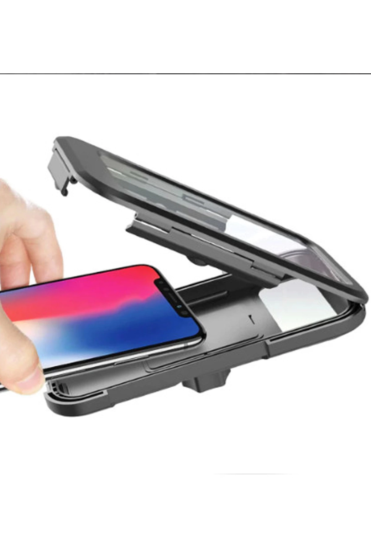 Gidon Bağlantılı Su Geçirmez Mıknatıslı Motorsiklet Telefon Tutucu - Görsel 3