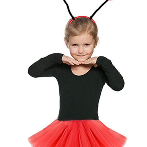 Gösteriler İçin Kırmızı Uğur Böceği Tütü Etek Ve Kırmızı Uğur Böceği Taç Seti