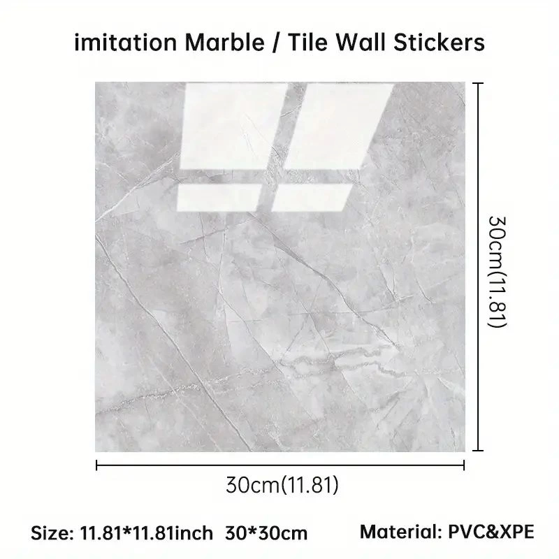 Gri Mermer Desen Duvar Sticker (30*30) - Görsel 3