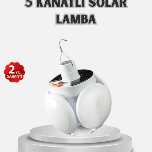 Güneş Enerjili ve USB Şarjlı LED Kamp Lambası – 5 Farklı Işık Modlu