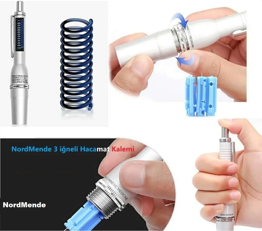 Hacamat Kalemi 3 İğneli 100 İğne Hediye