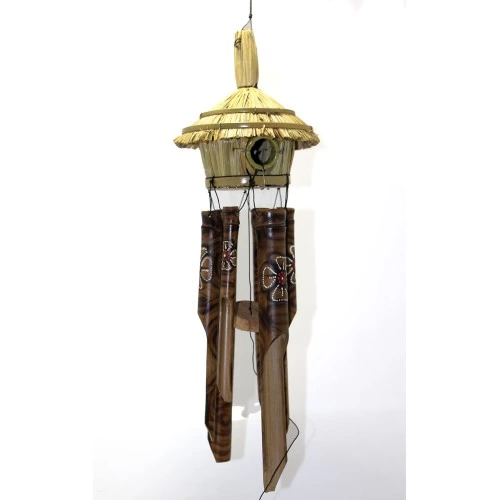 Hasır Kuş Yuvalı Bambu Çan 50 cm