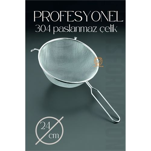 HSNET 24 Cm Süzgeç 304 Paslanmaz Çelik