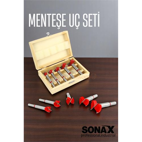 HSNET Menteşe Uç Seti Ahşap Freze Bıçağı Yuvarlak Panc 5 Adet Çantalı Takım