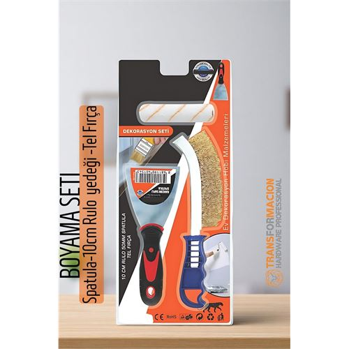 HSNET Boyama Seti - Spatula-10cm Rulo yedeği -Tel Fırça