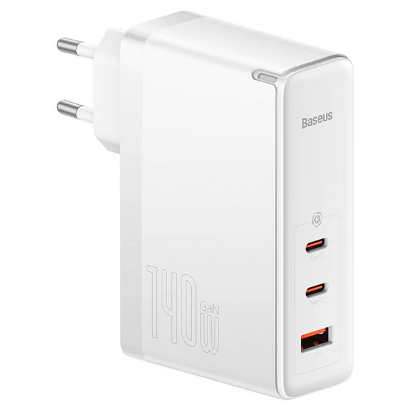 Baseus GaN5 Pro 140W Fast Charger 2 Type-C+1 USB PD Ultra Hızlı Şarj Aleti+Baseus Şarj Kablosu-(5775)