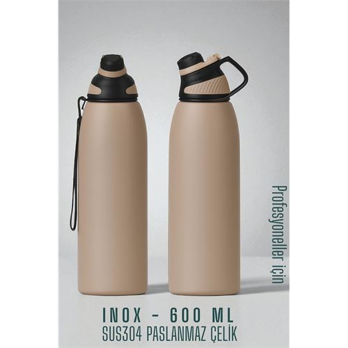 HSNET Inox Çelik Termos - 600 ml SUS304 Çelik Termos Profesyonel PUDRA