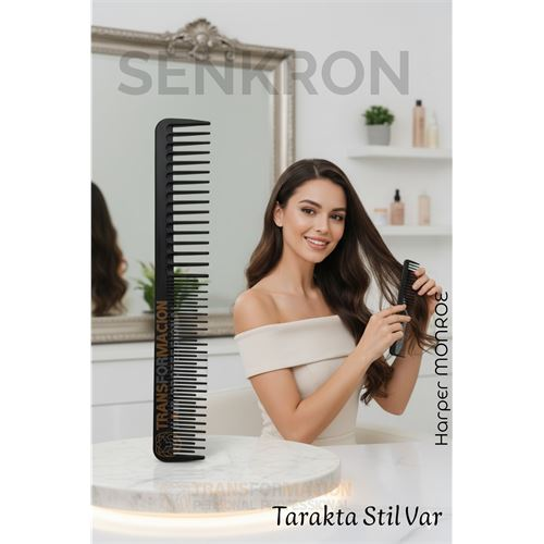 Karbon Plastik Saç Kesim Tarağı – 17.2 cm Kuaför ve Kişisel Kullanıma Uygun