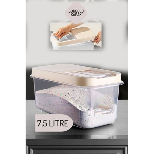 HSNET Reagan Tablet ve Deterjan Saklama Kutusu 7.5 lt KREM